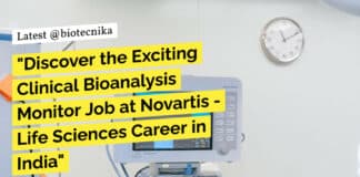 "Discover the Exciting Clinical Bioanalysis Monitor Job at Novartis - Life Sciences Career in India"