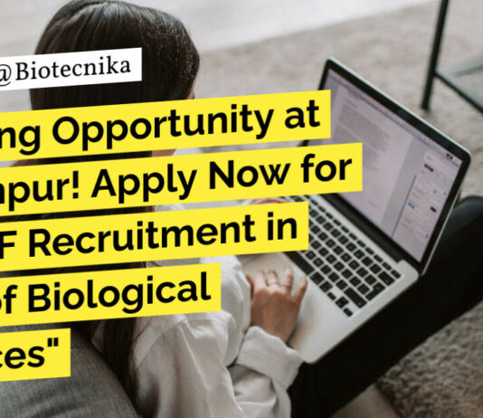 "Exciting Opportunity at IIT Kanpur! Apply Now for the JRF Recruitment in Dept of Biological Sciences"