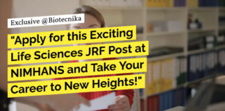 "Apply for this Exciting Life Sciences JRF Post at NIMHANS and Take Your Career to New Heights!"