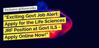 "Exciting Govt Job Alert: Apply for the Life Sciences JRF Position at Govt ILS - Apply Online Now!"