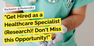 "Get Hired as a Healthcare Specialist (Research)! Don't Miss this Opportunity!"