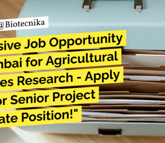 "Exclusive Job Opportunity in Mumbai for Agricultural Sciences Research - Apply Now for Senior Project Associate Position!"