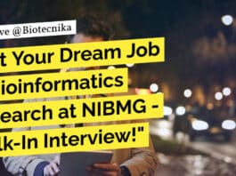 NIBMG Bioinformatics Research Vacancy - Walk-In Interview