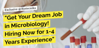"Get Your Dream Job in Microbiology! Hiring Now for 1-4 Years Experience"