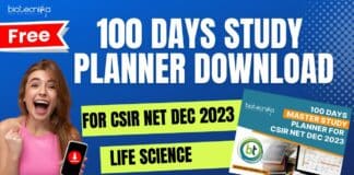 100 Day Planner For CSIR NET