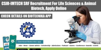 CSIR-IMTECH SRF Recruitment