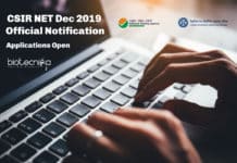 CSIR Dec 2019 Notification