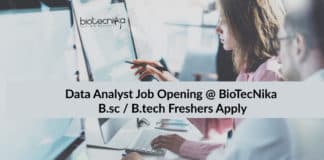 Data Analyst Job Opening @ Biotecnika | B.sc / B.tech Freshers Apply