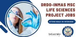 DRDO-INMAS MSc Life Sciences
