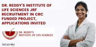 Dr. Reddy's Institute JRF Recruitment In Project