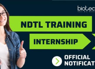 NDTL Training Internship Notification