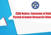 Fellowship Extension CSIR 2021