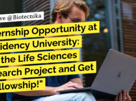 "Internship Opportunity at Presidency University: Join the Life Sciences Research Project and Get a Fellowship!"