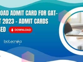 GAT-B & BET-2023 Admit Card