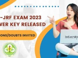 ICMR JRF 2023 Answer Key Released 