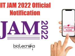 IIT JAM 2022 Notification