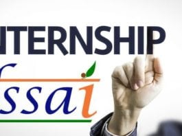 FSSAI November Internship Scheme 2018-19