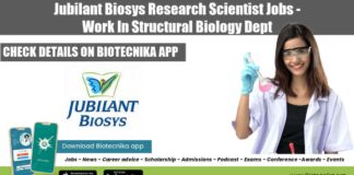 Jubilant Biosys Research Scientist