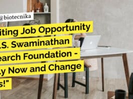 "Exciting Job Opportunity at M.S. Swaminathan Research Foundation - Apply Now and Change Lives!"