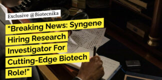"Breaking News: Syngene Hiring Research Investigator For Cutting-Edge Biotech Role!"