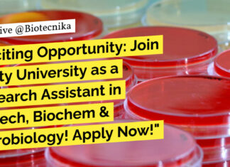 "Exciting Opportunity: Join Amity University as a Research Assistant in Biotech, Biochem & Microbiology! Apply Now!"