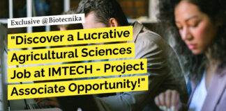 "Discover a Lucrative Agricultural Sciences Job at IMTECH - Project Associate Opportunity!"