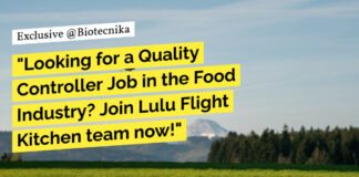 "Looking for a Quality Controller Job in the Food Industry? Join Lulu Flight Kitchen team now!"