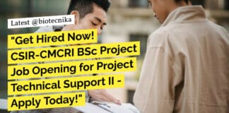 CSIR-CMCRI BSc Project Job Opening - Apply Now!