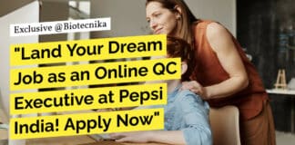 Pepsi India QC Vacancies - Apply For Online Executive Job