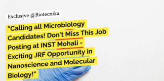 "Calling all Microbiology Candidates! Don't Miss This Job Posting at INST Mohali - Exciting JRF Opportunity in Nanoscience and Molecular Biology!"