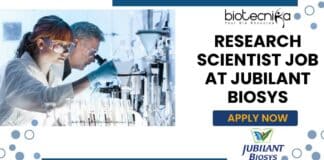 Research Scientist Job Jubilant Biosys - Biophysics, Biochem Apply