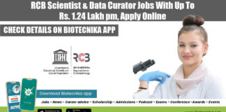 RCB Bioinformatics Jobs 2022