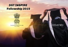 DST INSPIRE Fellowship 2019