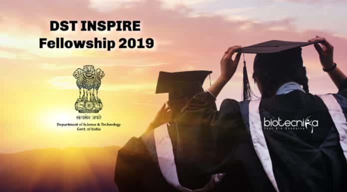 DST INSPIRE Fellowship 2019