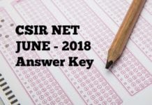 CSIR NET June 2018 Answer Key - Life Science & Chemical Science