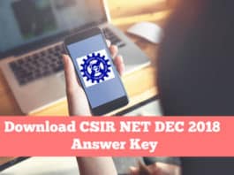 Download CSIR NET Dec 2018 Answer Key - Solved Question Paper