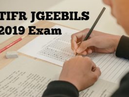 TIFR JGEEBILS 2019 Exam Graduate School Admissions GS-2019