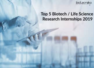 Top 5 Biotech / Life Science Research Internships 2019