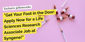 "Get Your Foot in the Door: Apply Now for a Life Sciences Research Associate Job at Syngene!"