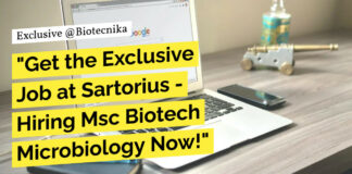 "Get the Exclusive Job at Sartorius - Hiring Msc Biotech Microbiology Now!"