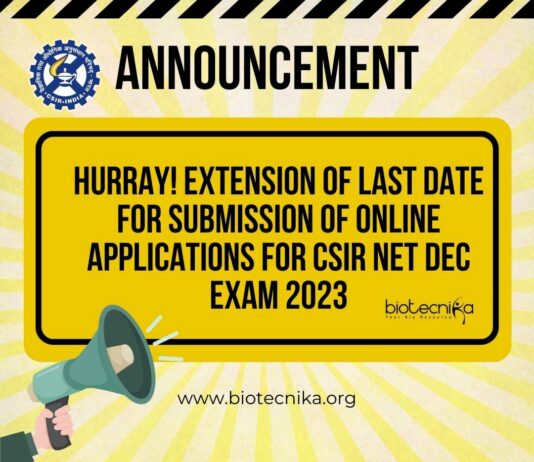 CSIR NET Dec Applications Extension - Last Date Extended To Apply