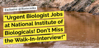 "Urgent Biologist Jobs at National Institute of Biologicals! Don't Miss the Walk-In-Interview!"