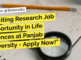 "Exciting Research Job Opportunity in Life Sciences at Panjab University - Apply Now!"