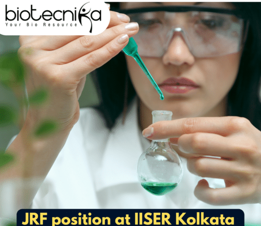 JRF position at IISER Kolkata