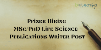 Pfizer Writing Life Sciences Jobs - MSc & PhD Apply Online